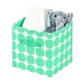 Cutie pentru depozitare Dot, iDesign, 26.7x26.7x28 cm, policoton, turcoaz