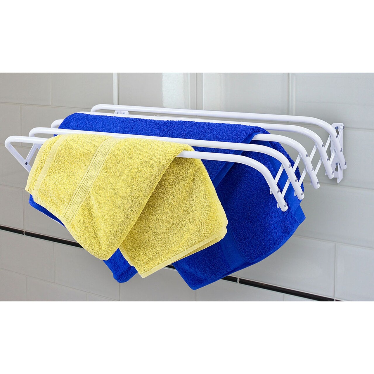 Uscator Rufe Cu Prindere Pe Perete, Towel Flex 6, Extensibil, 6 M Capacitate De Uscare, Otel