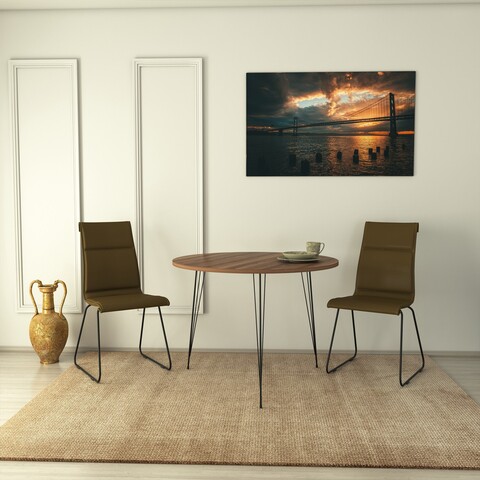 Masa Sandalf Walnut, Comforty, 90×75 cm, maro 90x75