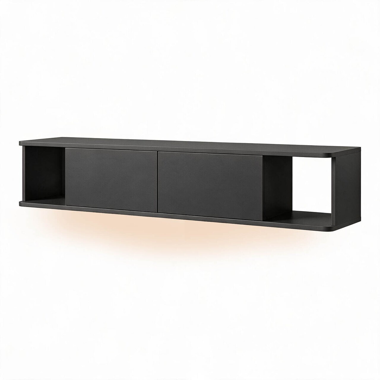 Comoda TV, Hanah Home, Twist LED, 160x29x29 cm, Antracit — imaginea 6