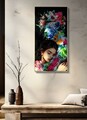 Tablou decorativ Moira -B, Mauro Ferretti, 52x102 cm, lemn de pin/canvas pictat si lacuit, multicolor