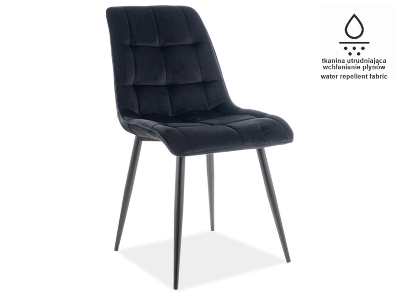 Scaun Chic Matt, Signal, 50x43x88 cm, catifea/otel, negru - 2 | YEO