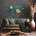 Decoratiune de perete, Palm, Metal, Dimensiune: 130 x 64 cm, Multicolor