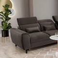Coltar extensibil dreapta 4 locuri ELTAP, Foble, 267x196x100 cm, lemn/poliester, maro inchis