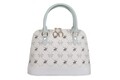 Geanta Beverly Hills Polo Club, 710, piele ecologica, alb/turcoaz