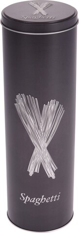 Cutie pentru depozitare paste, 8.4x27 cm, metal, negru