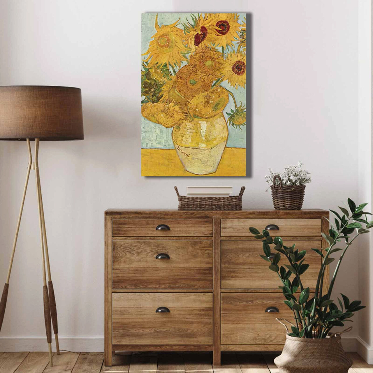 Tablou decorativ, 4570VANGOGH003, Canvas, Lemn, Multicolor