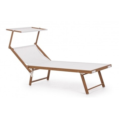 Sezlong cu parasolar, woody, bizzotto, 186x106.5x71 cm, aluminiu/textilena, albastru