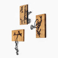 Decoratiune de perete, Naughty Monkeys, 50% lemn/50% metal, No 1: 24 x 3 x 25 cm, Nuc negru