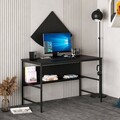 Birou, Minerva, Greta Matte 7041, 120x74x60 cm, PAL, Negru
