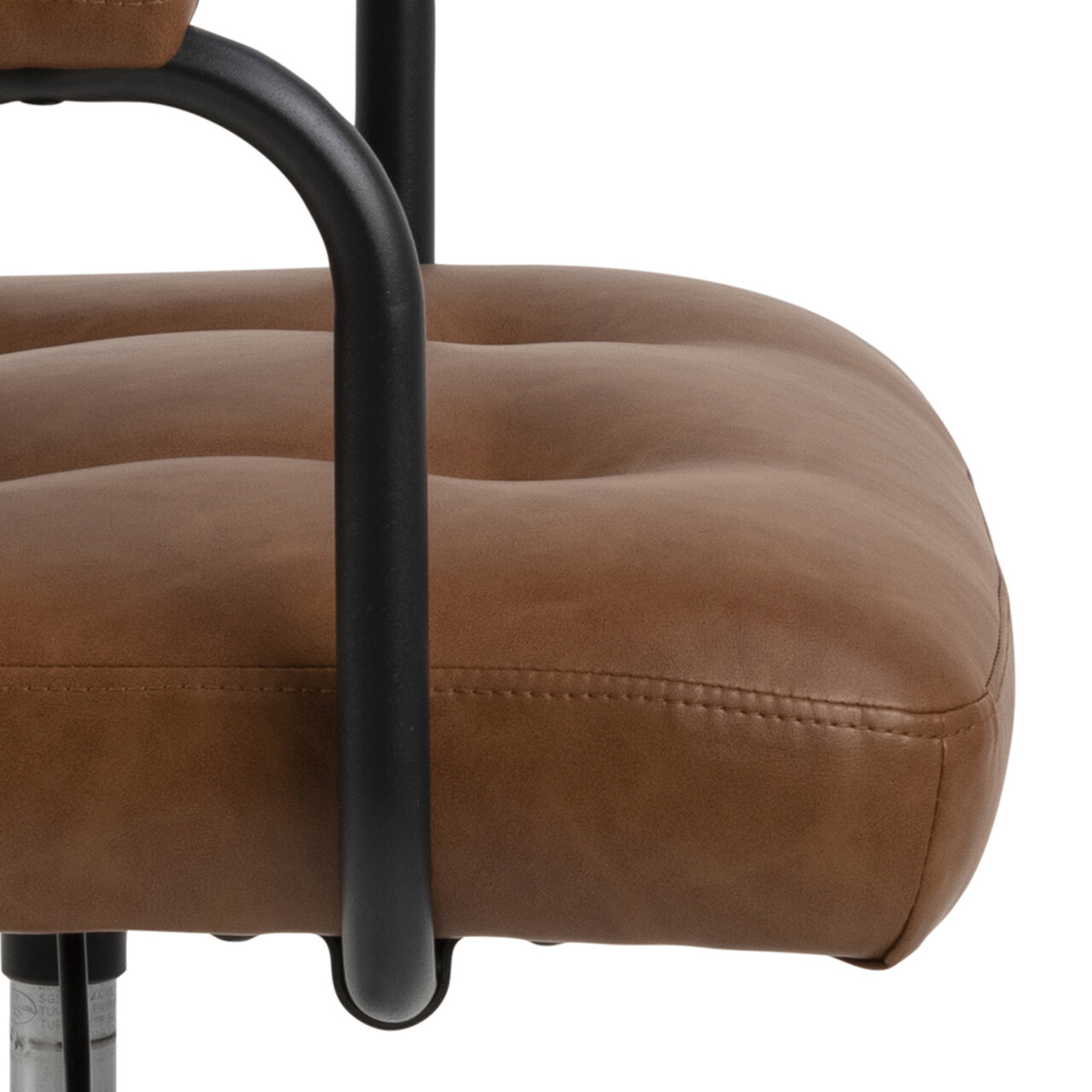 Scaun de birou Cosmo, Actona, 56x59x88.5 cm, rotativ, piele ecologica/otel, brandy - view 7
