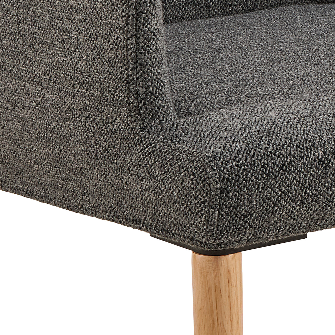 Scaun Zoe, Actona, 56x60x83 cm, tesatura Boucle/lemn de cauciuc, antracit - view 3