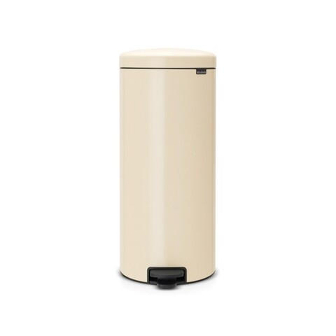 Cos de gunoi cu pedala, Brabantia, Icon Almond, 30 L, inox, crem