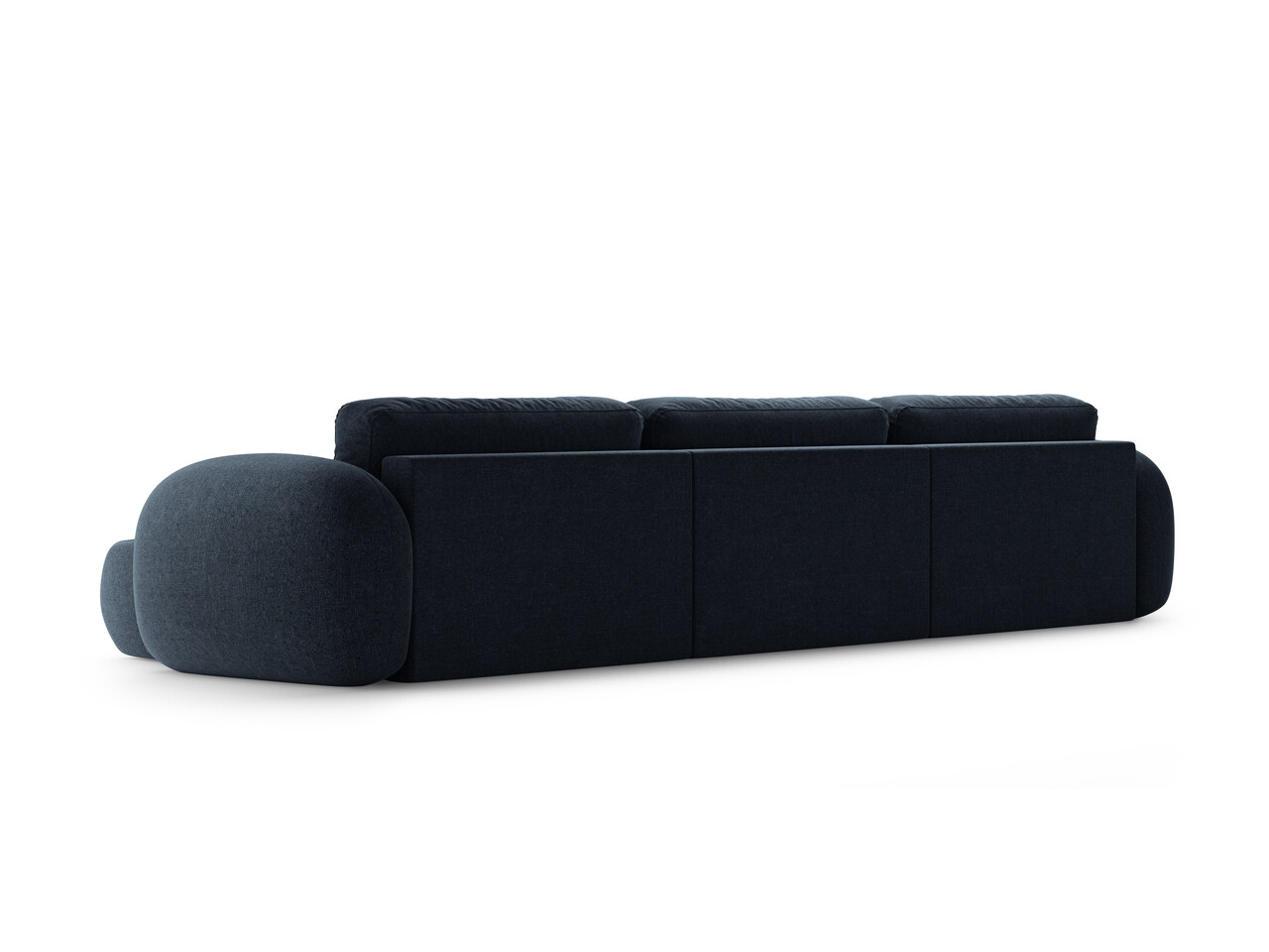 Coltar panoramic extensibil 5 locuri, Tonale, Cosmopolitan Design, 362x149x88 cm, tesatura chenille, albastru navy