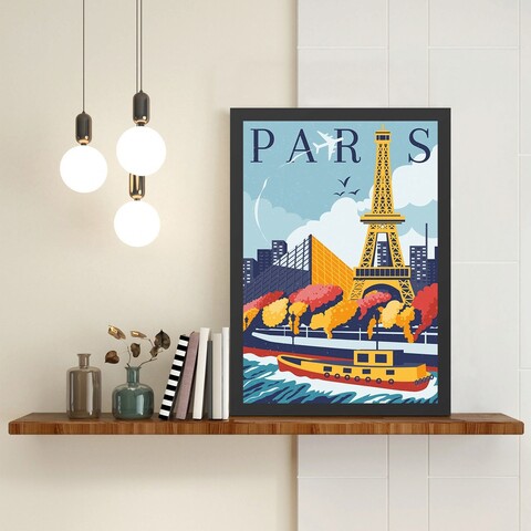 Tablou decorativ, Paris 4 (55 x 75), MDF , Polistiren, Multicolor Colton