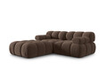 Canapea modulara 3 locuri, Bellis-51, Micadoni Home, 188x188x70 cm, catifea, maro inchis