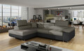 Coltar extensibil stanga 4 locuri, ELTAP, Anton, 272x203x85 cm, lemn/poliester, gri inchis/negru