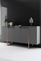 Consola, Bexley, Luxe, 160x35x80 cm, PAL, Antracit / Aur
