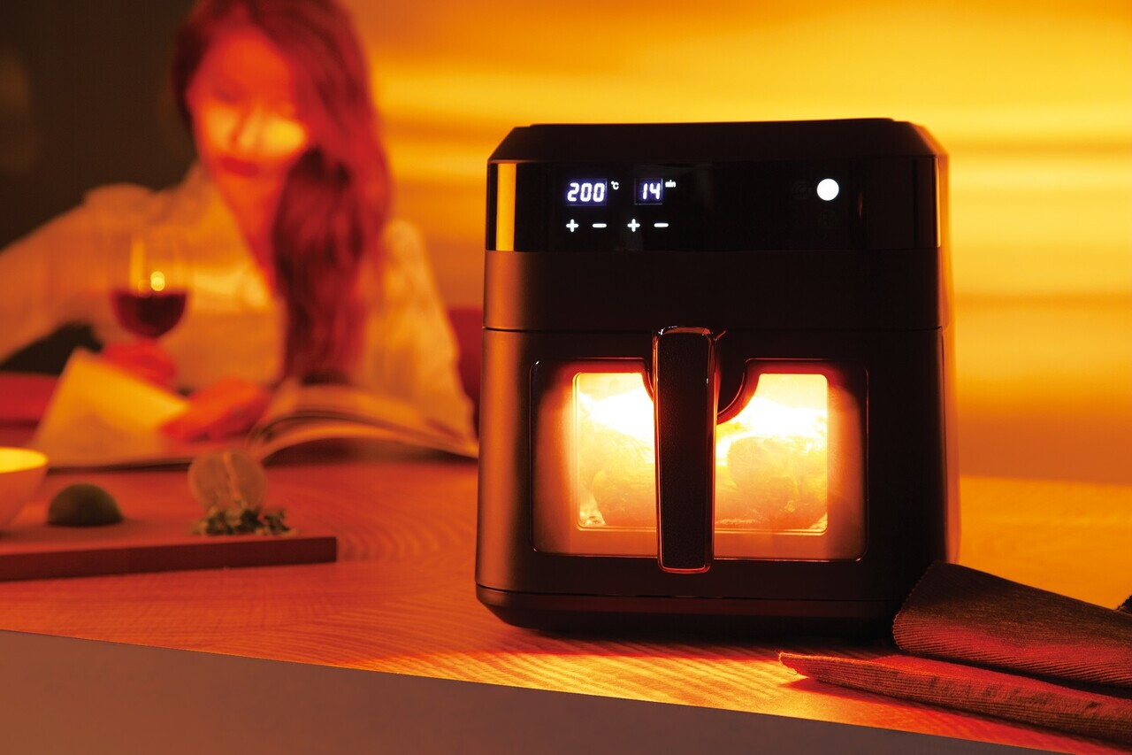 Friteuza cu aer cald si fereastra Berlinger Haus, Black Rose, 6.3 L, 1300W, negru - imagine 5