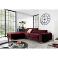 Coltar extensibil stanga 3 locuri ELTAP, LT-25VE, Grayson, 278x205x92 cm, lemn/poliester, rosu inchis