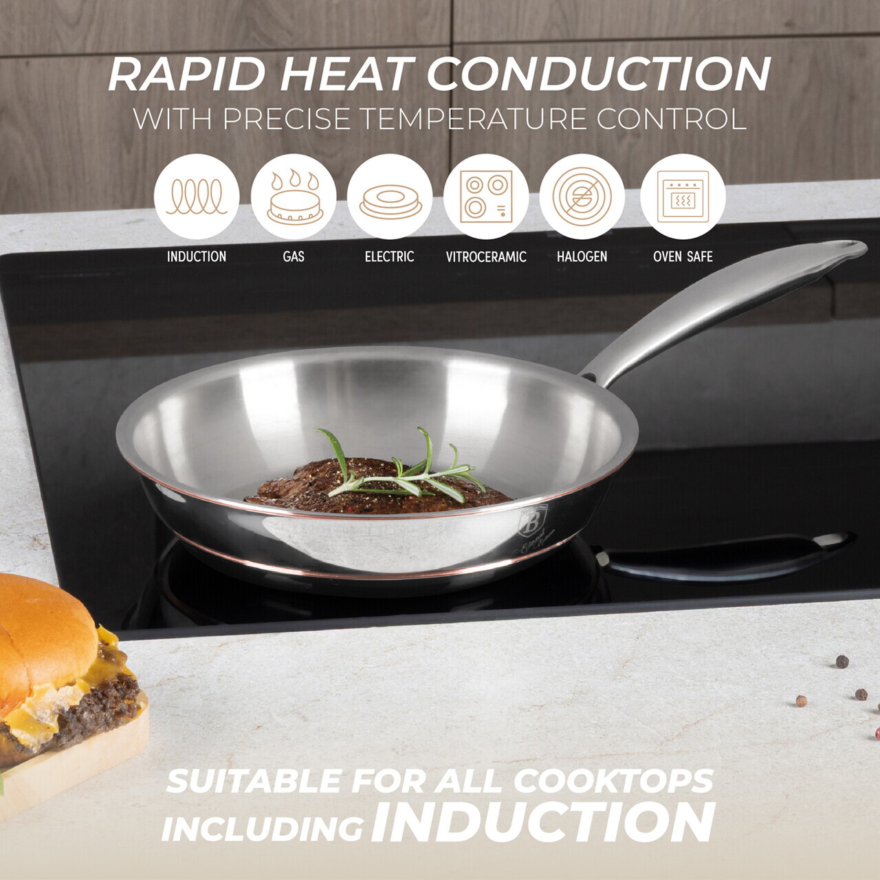 Tigaie Berlinger Haus, Copper Touch, 20 cm, inox, argintiu - imagine 12