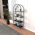 Corp biblioteca, Caliente, Mona, 80x175x30 cm, STICLA CALITA TRANSPARA, Negru