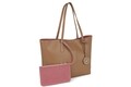 Geanta cu portofel Beverly Hills Polo Club, 402, piele ecologica, camel/roz