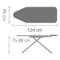 Masa de calcat, Brabantia C, Denim Black, 124x45 cm, 7 pozitii de reglare, otel/bumbac, negru denim