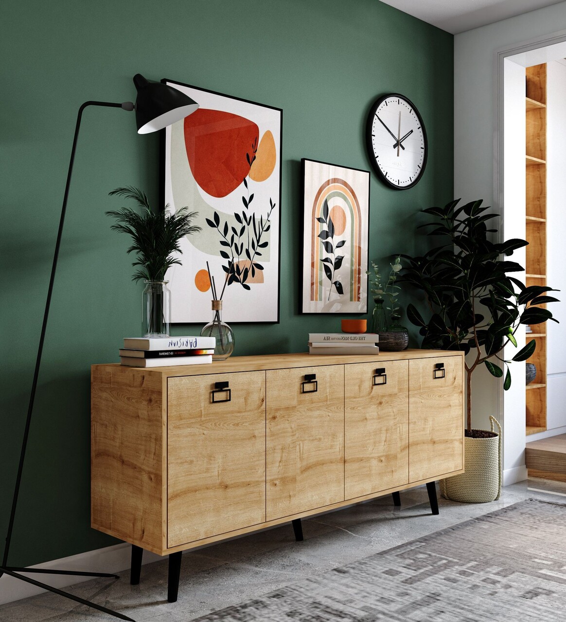 Consola, Hanah Home, Mirza Modern 180, 180x80x45 cm, PAL, Maro - view 2