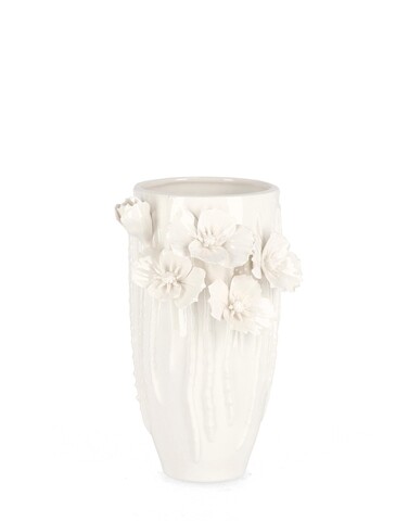 Vaza Poppy, Bizzotto, 14.5 x 13 x 22 cm, portelan, alb