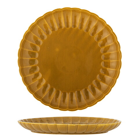 Farfurie intinsa, Bloomingville, Latina, 27x2 cm, ceramica, galben