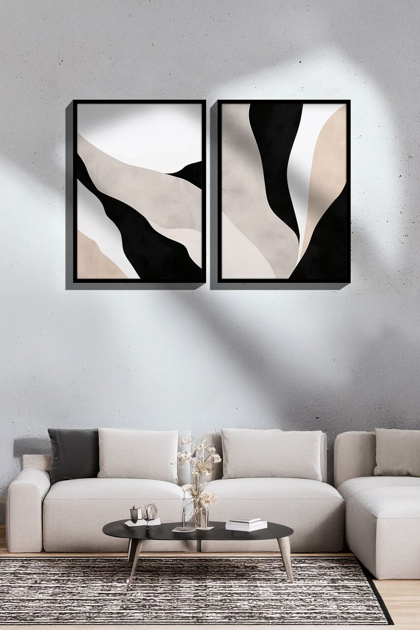 Set 2 tablouri decorative Ersy2Lımodel42-Sıyah Vopsea: 100% MDF (grosime: 27 mm) Multicolor