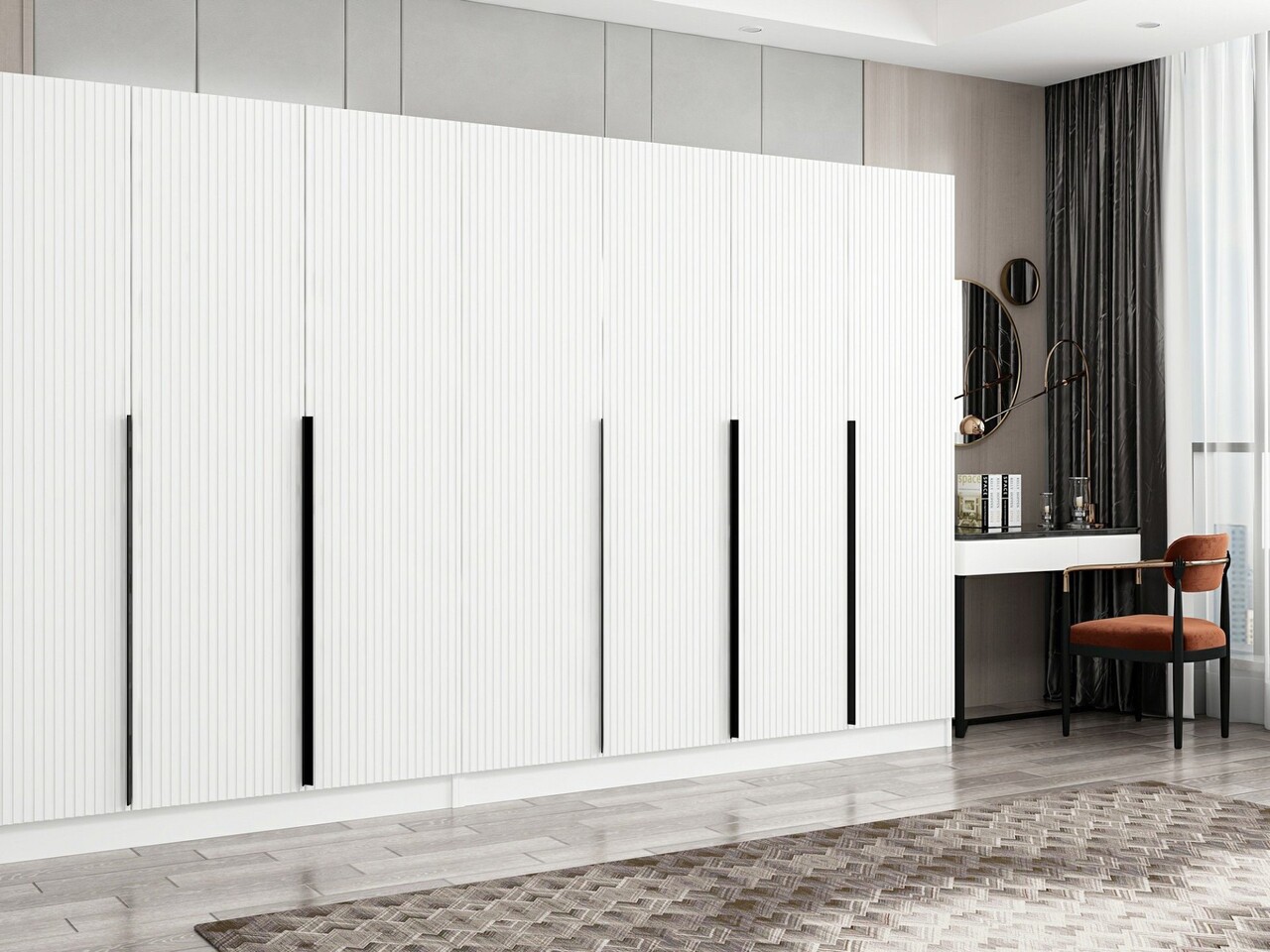 Dulap pentru haine, Minerva, Kale Plus, 315x210x52 cm, PAL, Alb - 1 | YEO