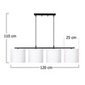 Lustra, Opviq, 892OPV1504, Metal, Alb/Negru
