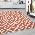 Covor cu doua fete Titor, Decorino, 120x180 cm, polipropilena, rosu/bej