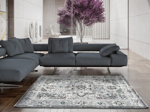 Covor, Bukit Blue, 140 x 200 cm, 100% polipropilena, gri/bleu