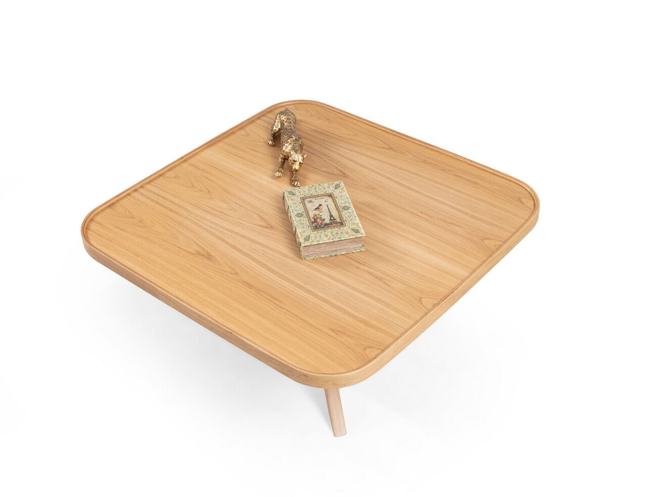 Masuta de cafea, Hanah Home, Oscar Kare 100, 100x48x100 cm, LEMN MASIV DE STEJAR, Stejar — imaginea 6