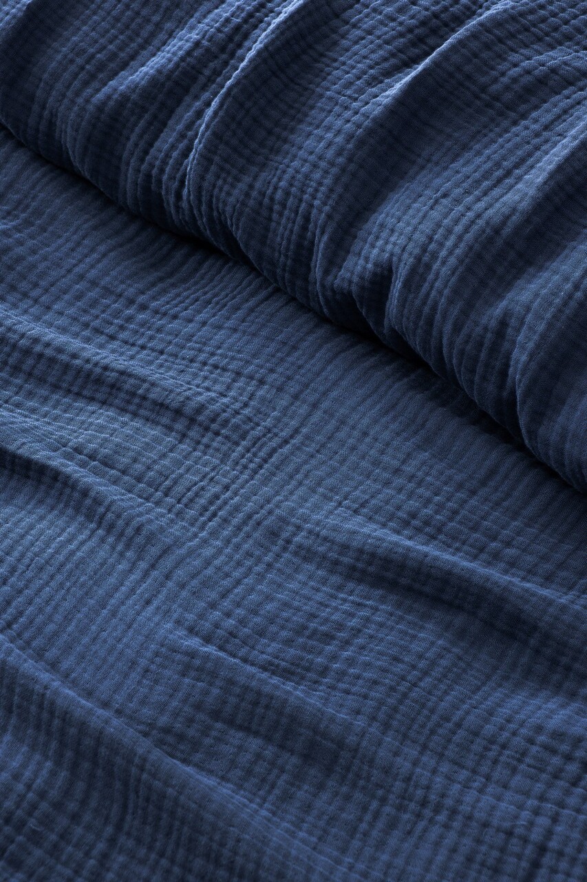 Cuvertura matlasata dubla, Muslin - Navy Blue (220 x 250), DC Home, Bumbac