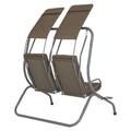 Leagan cu 2 locuri, Segars, 170 x 132 x 170 cm, otel, gri/maro