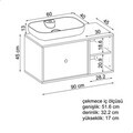 Dulap de baie cu chiuvetă, Hanah Home, 2560, MDF, Alb