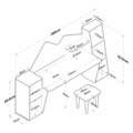 Set birou si 2 taburete pentru copii Bubble, Pakoworld, 180x45x93.5 cm, PAL melaminat, alb/maro