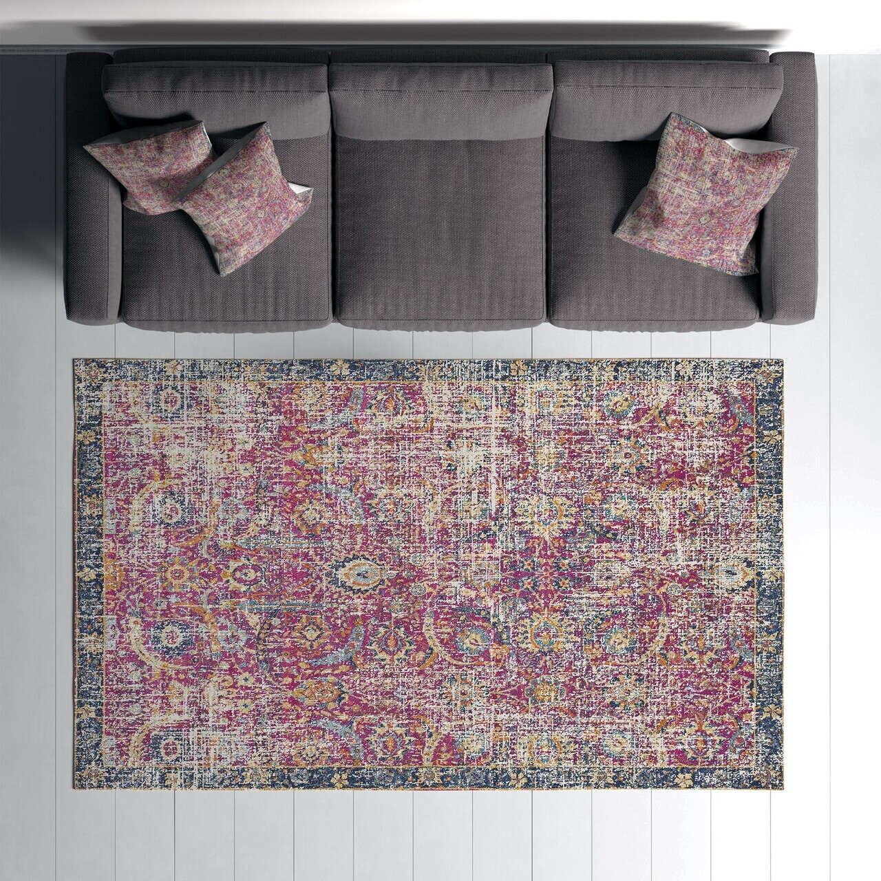 Covor, Woopamuk235, 80x200 cm, Bumbac/Poliester, Multicolor - view 2