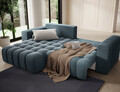 Coltar extensibil stanga 4 locuri ELTAP, Bon-221, Bonett, 250x175x92 cm, lemn/poliester, albastru