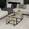 Masuta de cafea, Hanah Home, Levada, 90.45.45x37.42.37x60.52.52 cm, Bona / Stejar