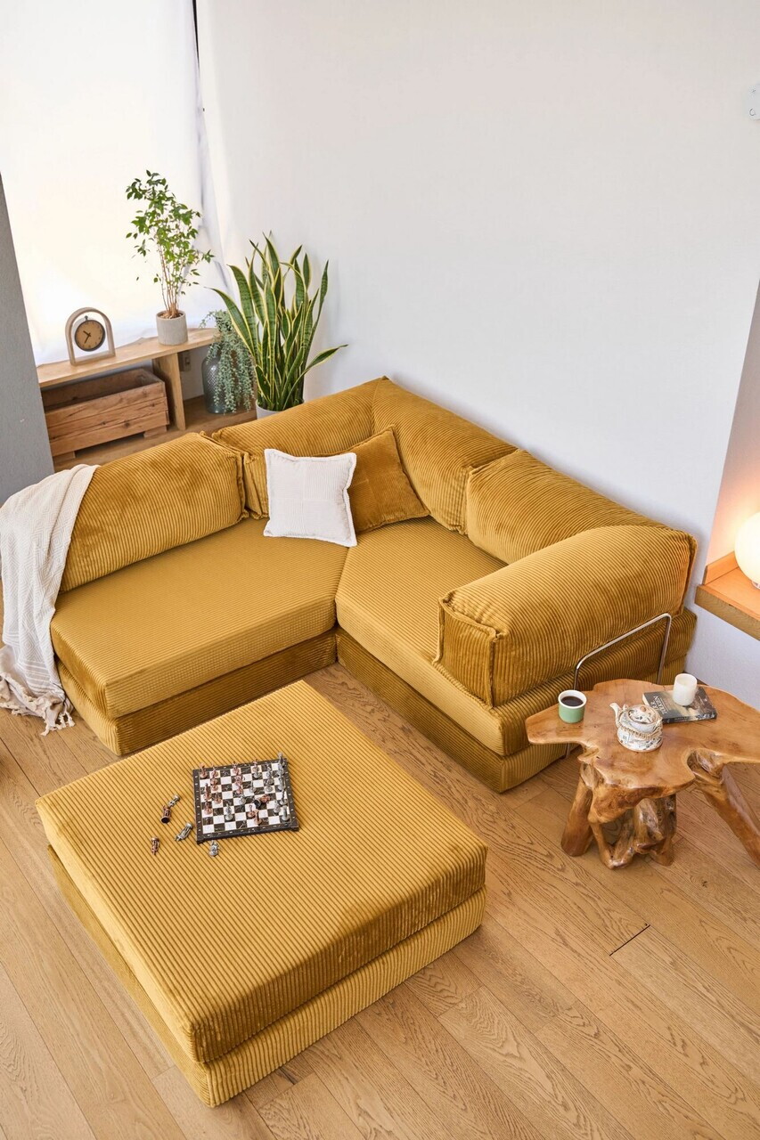 Coltar, Atelier del Sofa, 118FVL1407, Tesatura plus reiata, Galben mustar - view 3