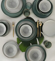 Serviciu de masa, Keramika, 275KRM1702, Ceramica , Nu absoarbe apa, Verde/Alb