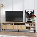 Comoda TV, Emerald, Eva, 180 x 52 x 35 cm, pal melaminat, stejar