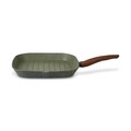 Tigaie grill pentru inductie TVS Natura antiaderenta, cu maner din bachelita, 28 x 28 cm