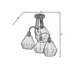 Lustra ELTAP, Bendinni, 60x60x50 cm, 4xE27, 15W, otel, negru