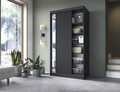 Dulap pentru haine cu oglinda ELTAP, Prescco II, 120x60x220 cm, MDF/ABS, negru